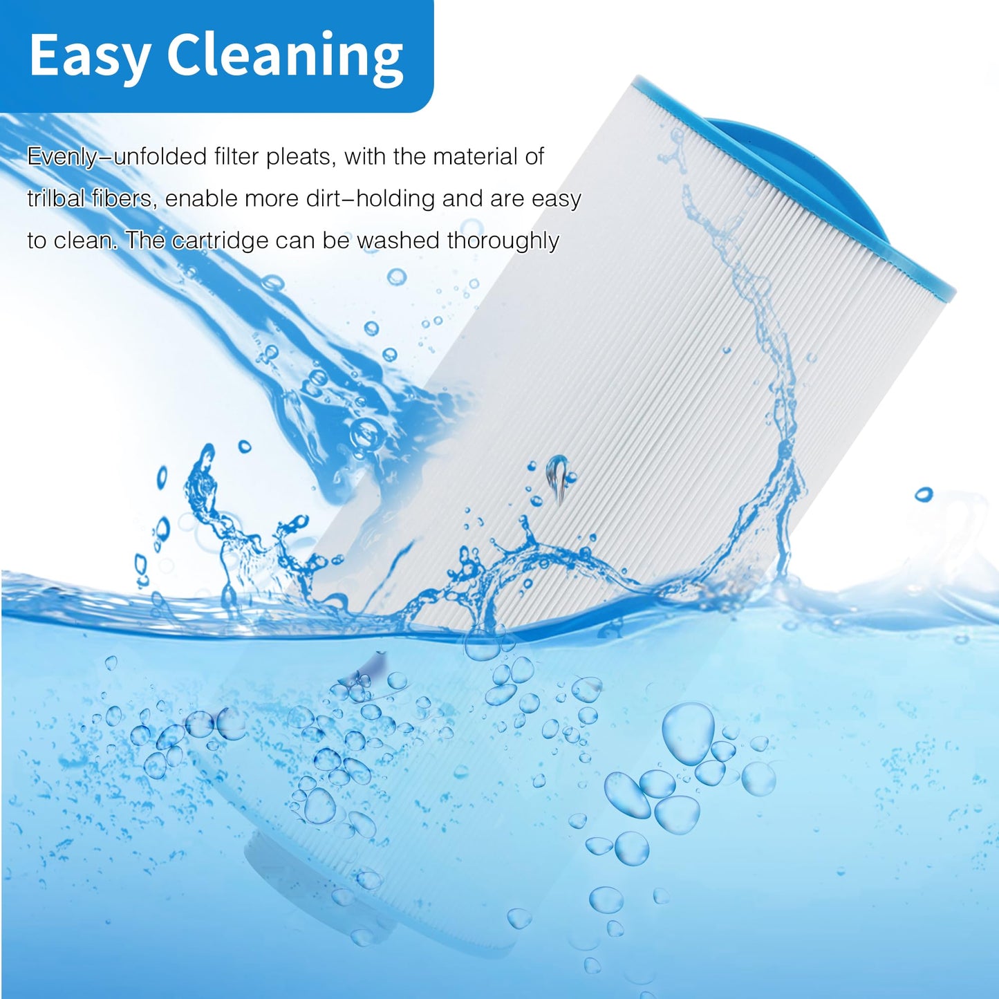 AmiBron 5CH-402 Replaces Tuff Spa Filter, Compatible with Sundance Spas 6540-723, Pleatco PJW40SC-F2M, Filbur FC-2811, Unicel 5CH-402, Del Sol Spas, 2" Male Thread/MPT 40 sq.ft. Hot Tub Filter 2 Pack