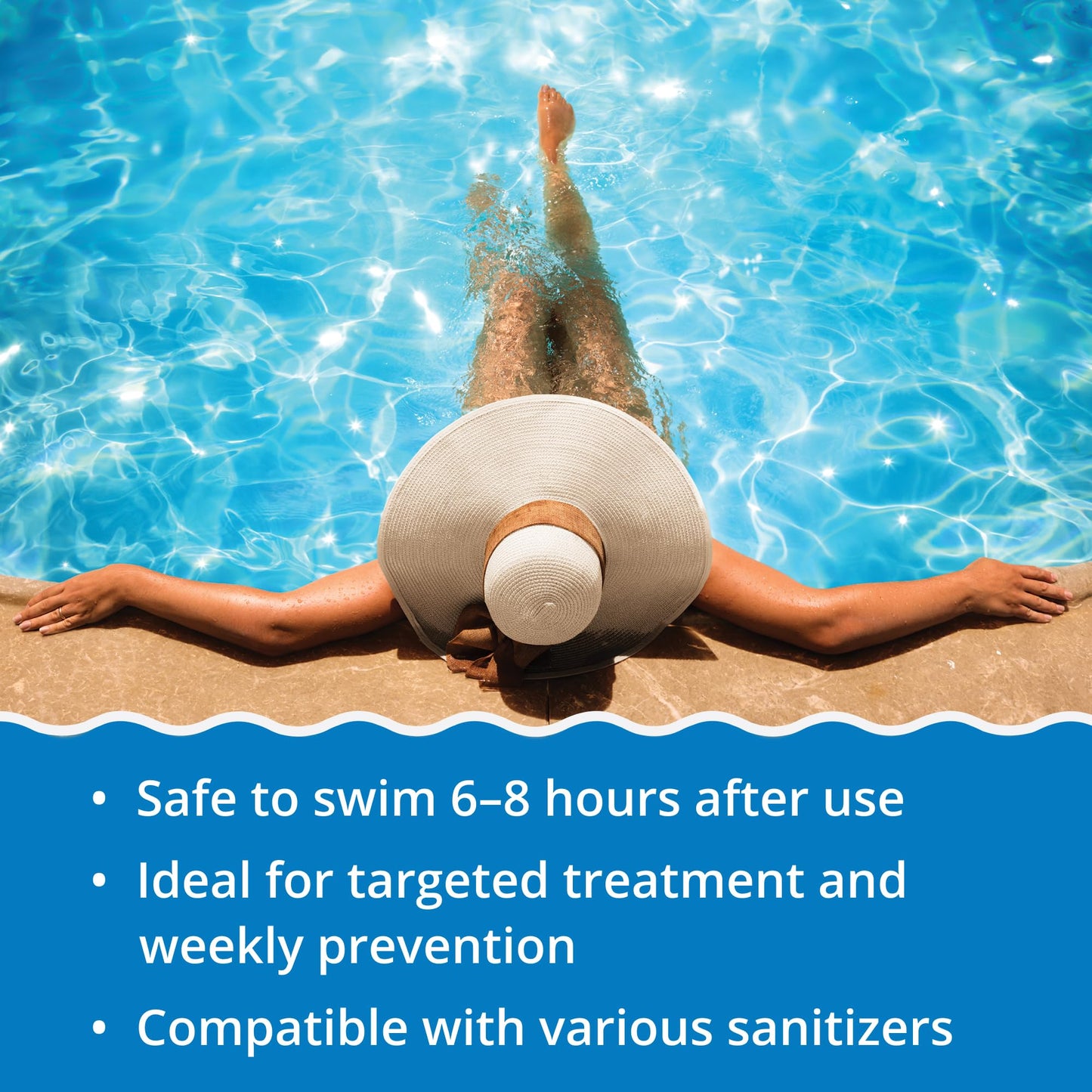 In The Swim Algaecide 50 for Swimming Pools - Green, Black, and Yellow Algae Treatment for Above Ground or Inground Swimming Pools - 1 Quart