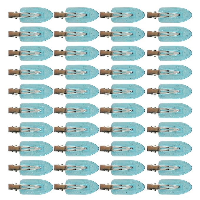 Creaseless Hair Clips for Women Styling 40Pcs Getting Ready No Crease Hair Clips for Bangs Setting No Bend Dent Makeup Clip Application Skincare Clip (translucent blue)