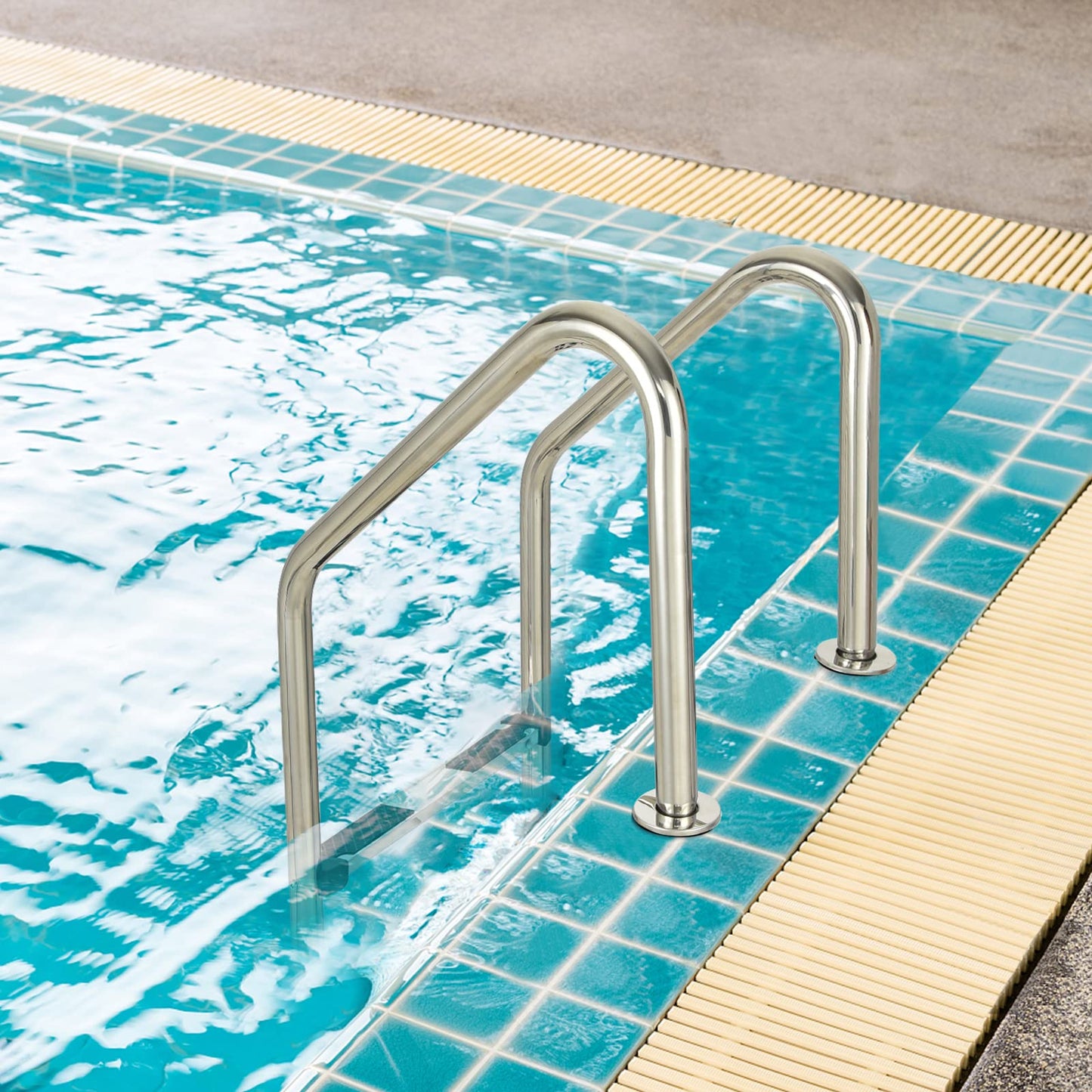 IRONMAX Swimming Pool Ladder, 3-Step Heavy Duty Stainless Steel Pool Stair w/Non-Slip Steps, Easy to Install, Pool Ladder for Inground Pools, Gym & Water Park, 265 LBS Weight Capacity