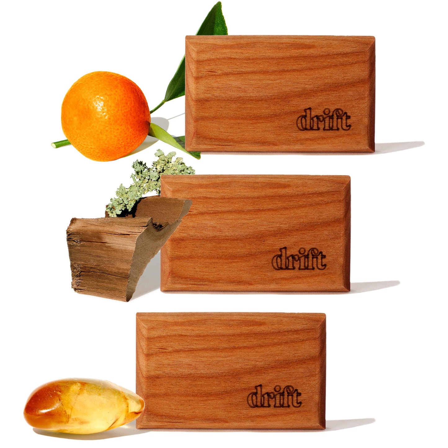 Drift Car Air Freshener - The Original Wood Air Freshener - Car Odor Eliminator - Long Lasting Scent - Metal Clip - Essential Oils - Clean Ingredients - Variety 3 Pack Refill - NO CLIP INCLUDED
