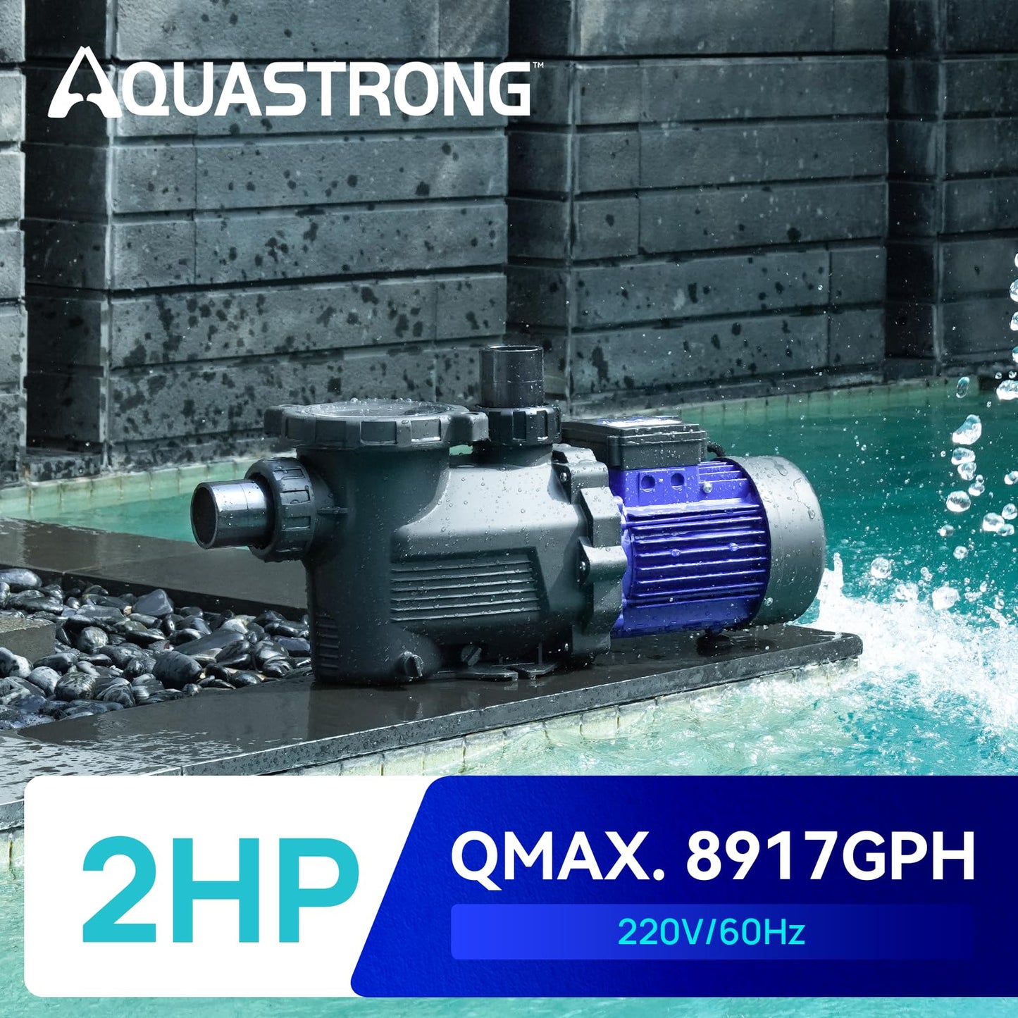 Aquastrong In/Above Ground Pool Pump High Flow Self Primming Swimming Pool Pump,Blue