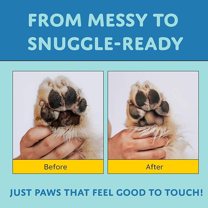 Dog Paw Cleaner – Refillable No-Rinse Paw Wash Bottle + 1 Cleaning Tablet – Hypoallergenic, Eco-Conscious Alternative to Dog Wipes – Gentle Foaming Paw Cleaner for After Walks