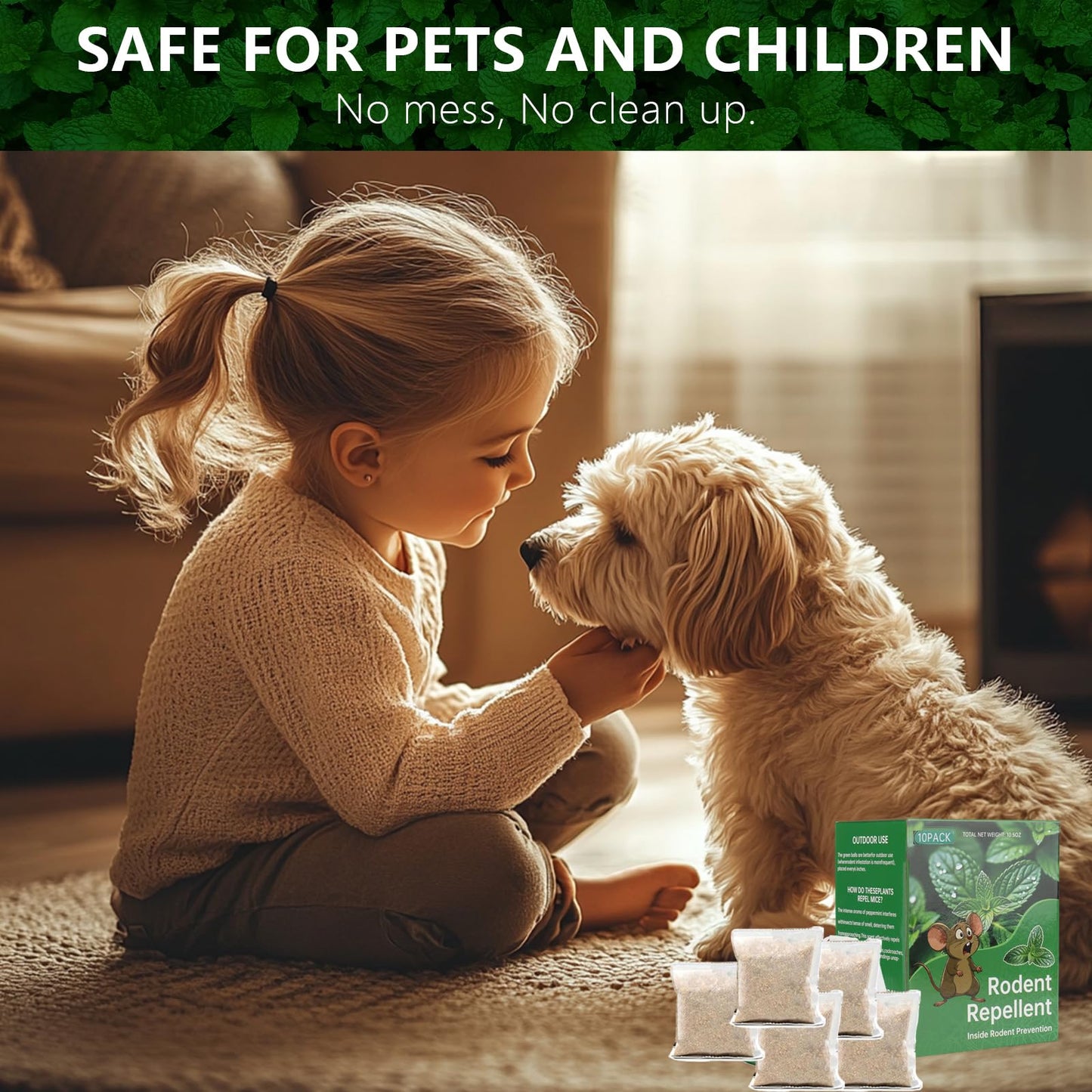 Mouse Rodent Repellent, 20 Pack Peppermint Lemon Oil Mice Repellent for Squirrel Rats Spider Pests, Natural Deterrent for Kitchen, Warehouse, Car, Indoor, Outdoor, Safe for Pets & Family
