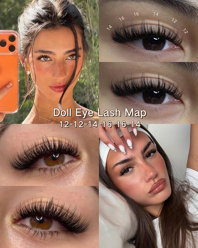 Goddvenus Spider Lash Clusters Wispy Eyelash Clusters Fluffy Lashes Clusters CC Curl Cluster Eyelash Extensions Light Volume Cluster Lashes 12-16mm Eyelashes Clusters for DIY Lash Extension
