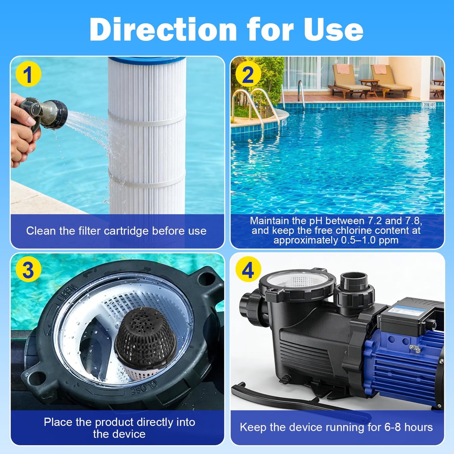 WESHIPTO Pool Unit 20k-30k Gallons Black Replacement for Pool RX, Compatible with Mineral Cartridge Above Ground and Inground Pools Filter Replacement