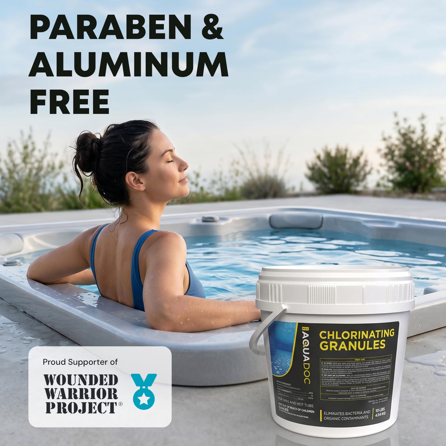 AquaDoc Hot Tub Chlorine Granules - 10 lb - Quick Dissolving Spa Chlorine for Hot Tub Sanitizer - Made in the USA