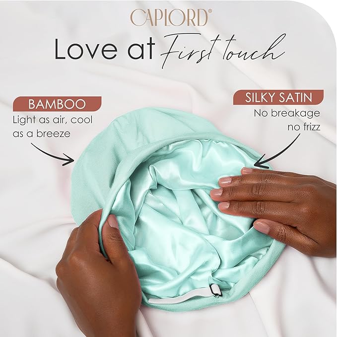 CAPLORD Satin Bonnet for Sleeping, Curly Hair Wrap Sleep for Men, Adjustable Silk Beanies for Women, Silk Hair Bonnet