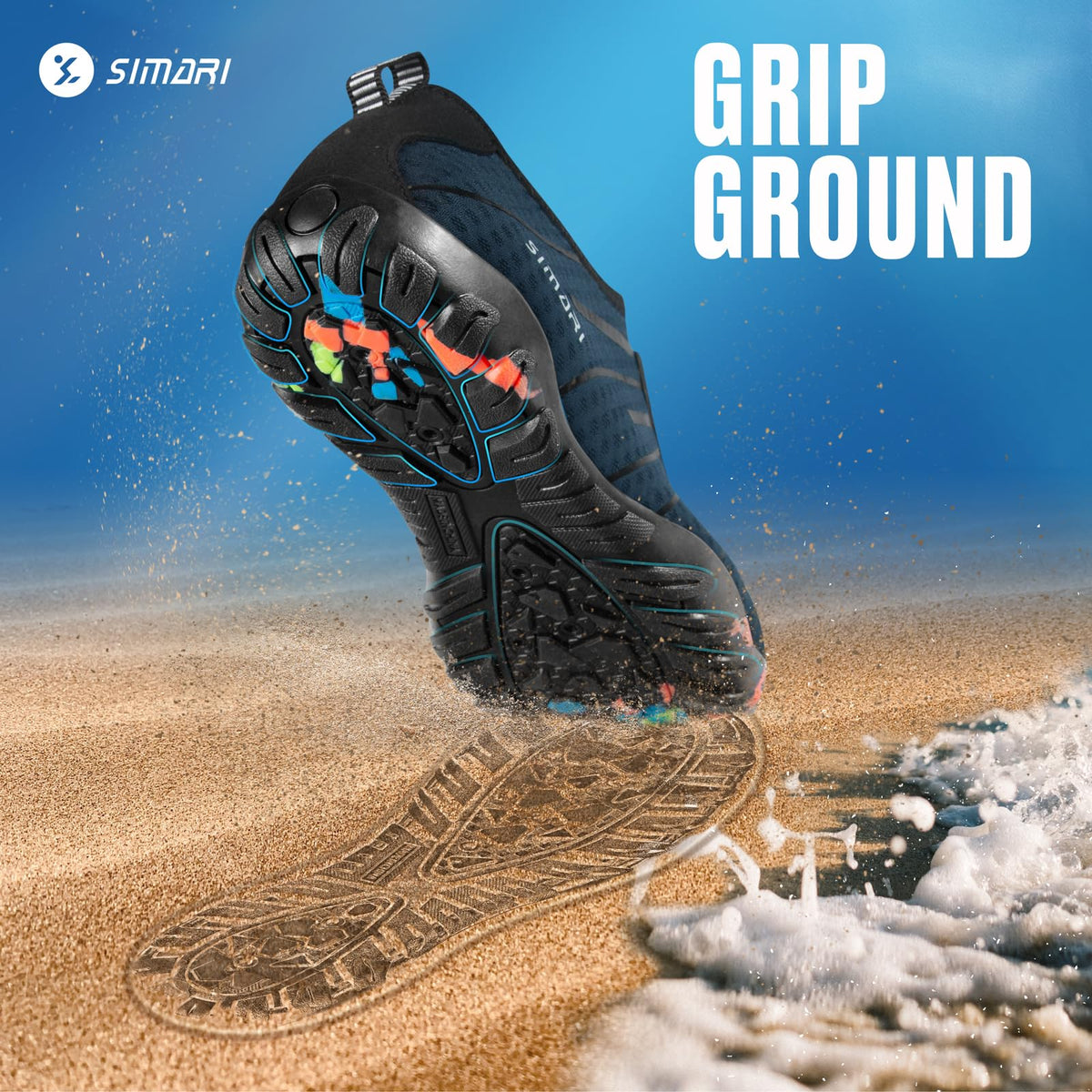 SIMARI Water Shoes for Women Men - Barefoot Quick-Dry Aqua Socks | Lightweight Swim Shoes for Surfing, Swimming, Beach Sports, Kayaking, Diving | Non-Slip Design
