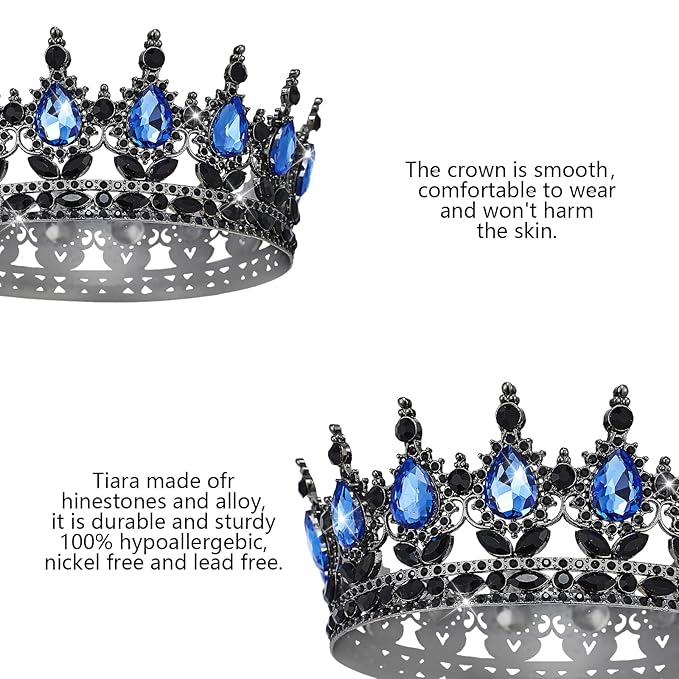 YOUlDIANZI Queen Crown Rhinestone Wedding Crowns and Tiaras for Women Costume Party Hair Accessories Princess Birthday Crown Crystal Bridal Crowns