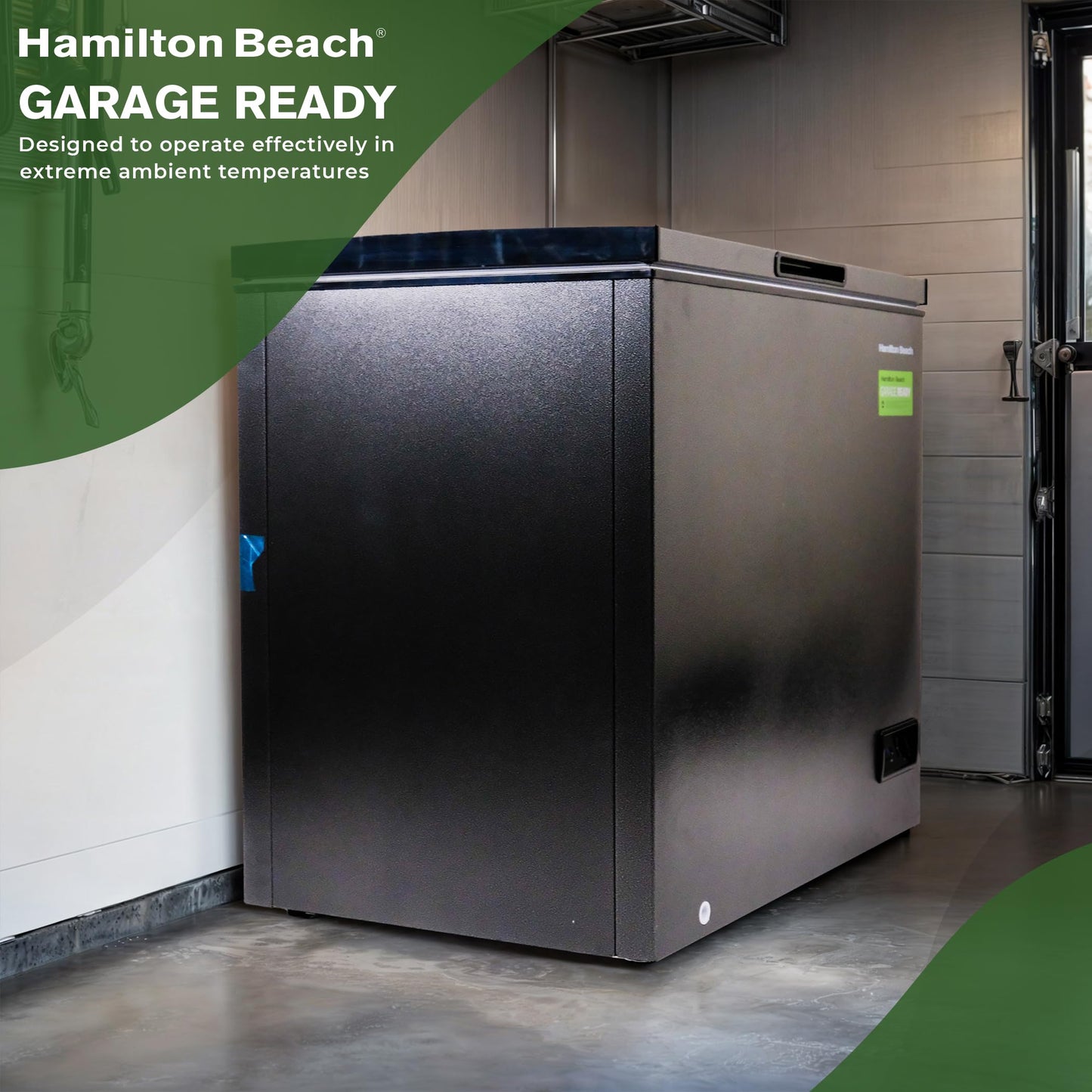 Hamilton Beach, HBFRF713 Chest Deep Freezer, 7 Cu. Ft. Capacity, Granita Rugged Design-Adjustable Thermostat-Removable Vinyl Coated Wire Basket-Easy Defrost Drain