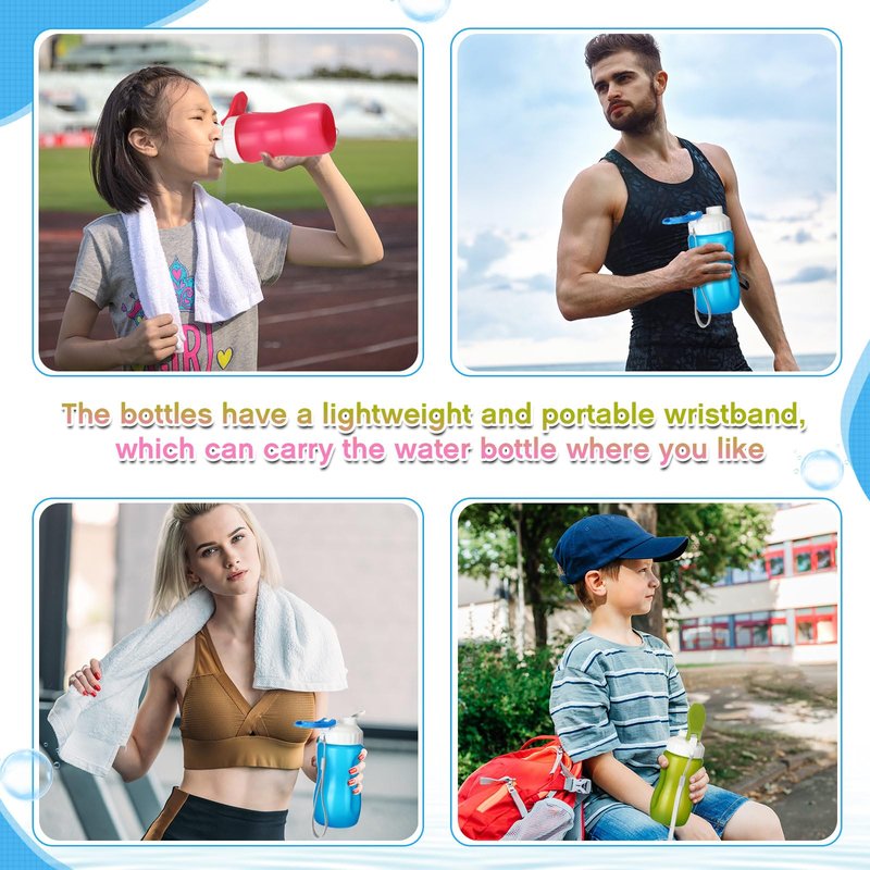 Domensi 36 Pack 12 oz Kids Plastic Water Bottles Reusable Plastic Sports Water Bottles Wide Mouth Leak Proof Lightweight for Boys Girls Child Toddler to School Travel Camping, DIY Gift