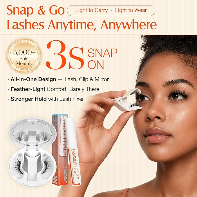 LASHVIEW Upgrade Magnetic Eyelashes with Applicator, No Glue Needed Natural Wispy Magnetic Lashes, Reusable Soft Magnetic False Eyelashes, Cat Eye Look Easy to Wear & Remove (YT26)