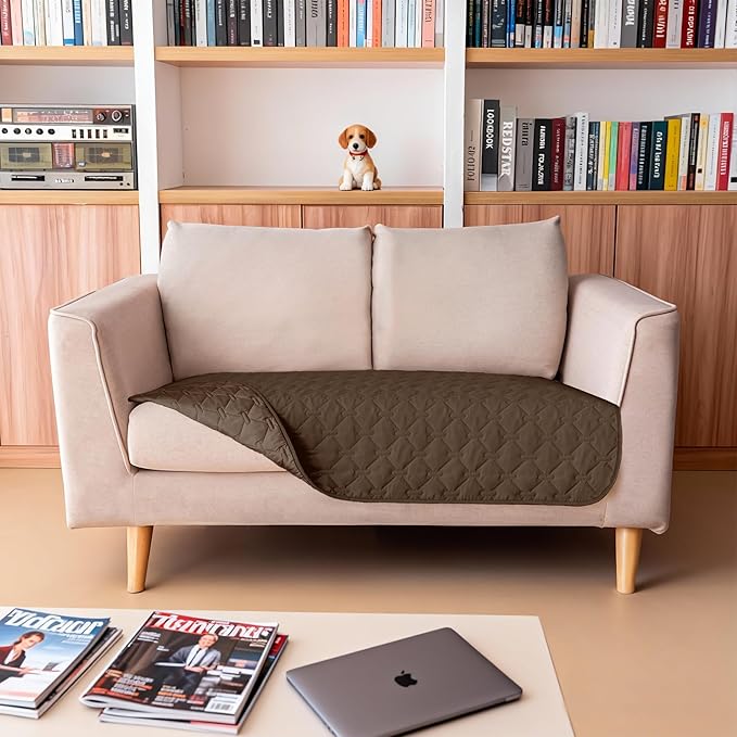 gogobunny 3X Stronger Waterproof Pet Blanket, Scratch Proof Furniture Protector for Dogs Cats, Reversible Cover 32x53 Inch, Dark Chocolate