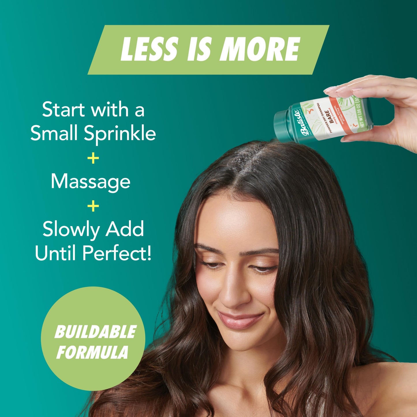 Batiste Powder Dry Shampoo, Oil-Absorbing, Non-Aerosol, Blends Seamlessly, Simply Bare Scented, Instant Hair Refresh, TSA Compliant (1.06 oz)