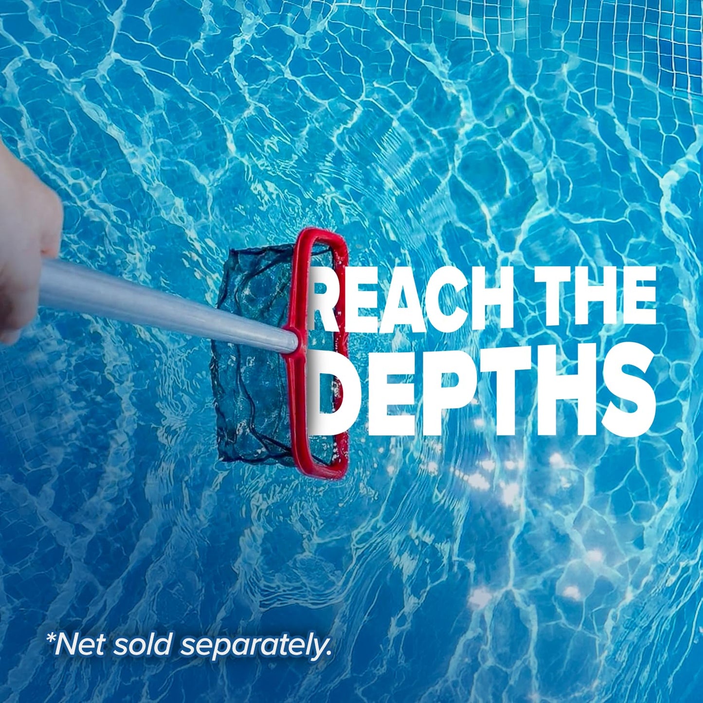 Swimming Pool Pole - 15 Feet Aluminum Telescopic Pool Pole for Cleaning // Telescoping Pool Extension Pole // Adjustable Pool Cleaning Stick for Brush, Skimmer, Vacuum - Inground & Above Ground Pools