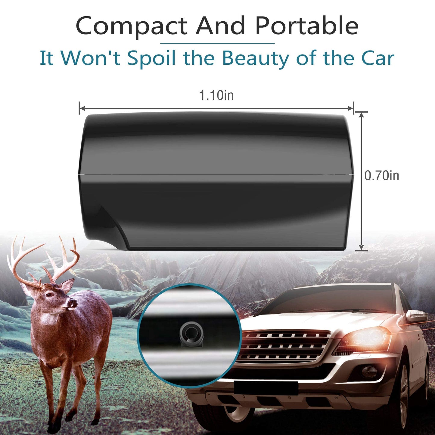 Elook Deer Warning Whistles Device for Car, Save Deer Whistle Deer Horns with Upgraded Acrylic Double-Sided Tape, Mini Size (Patent Registered) (8 Pack-Round)