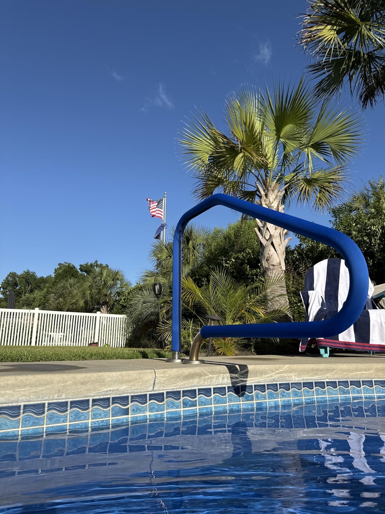 2 Pari Pool Handrail Cover - Slip Resistant Zippered Hand Grip Rail Cover, Safety Rail Grip Sleeve for Inground Swimming Pool Hand Railing Cover(4 feet, Royal Blue)