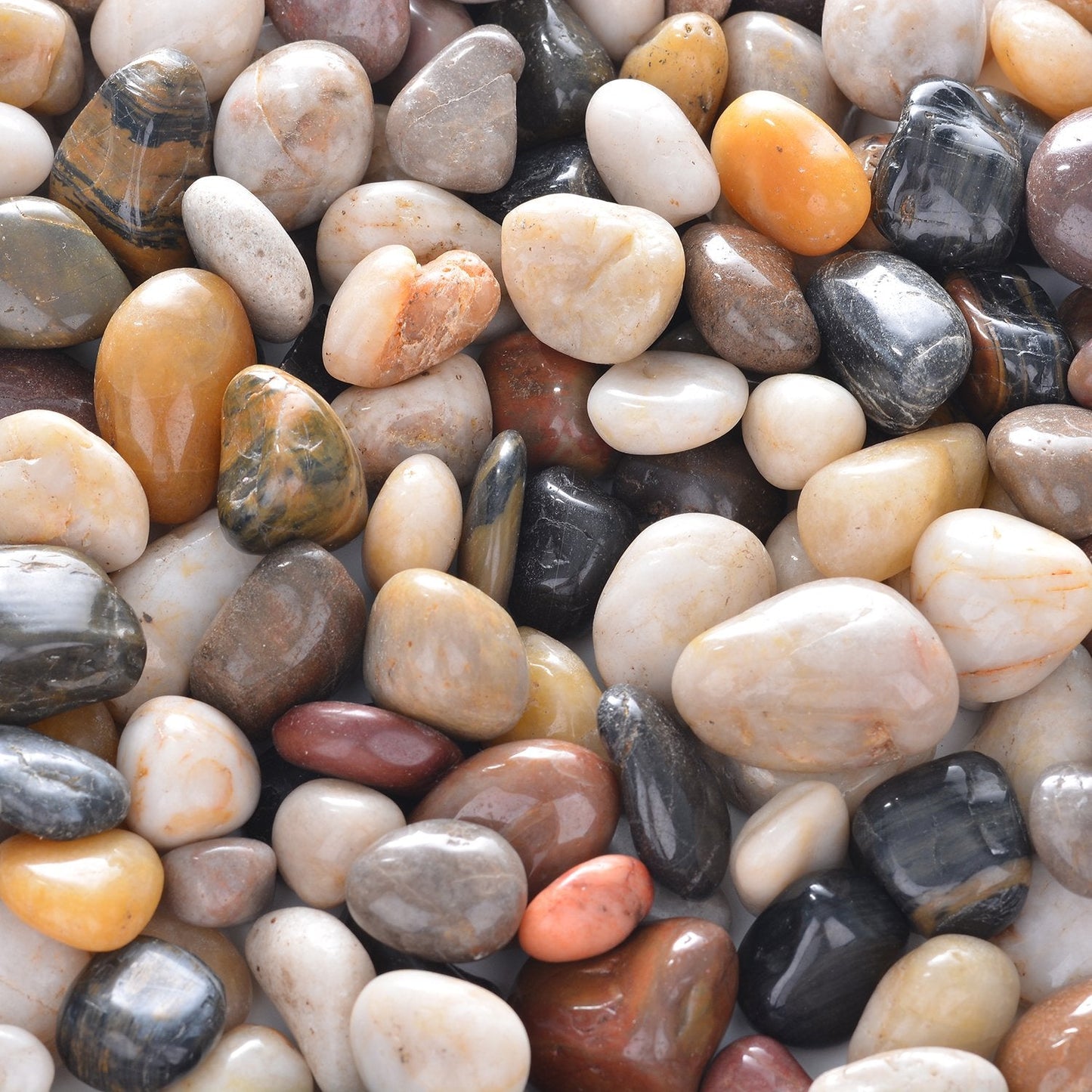 10lb Natural Decorative Polished Mixed Pebbles - Pebbles Polished Gravel,0.5-1.2 inch Small Decorative River Rock Stones for Fresh Water Fish Animal Plant Aquariums, Landscaping, Home Decor etc.