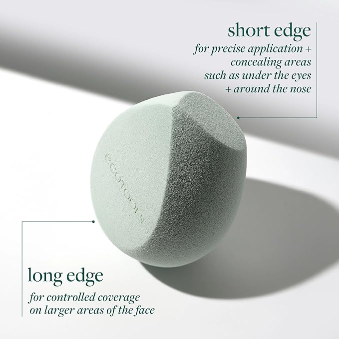EcoTools Blurring Blender Makeup Sponge, Makeup Blending Sponge For Blurred Skin, For Liquid & Cream Foundation, Cloud Coverage Memory Foam, Eco Friendly, Latex Free, Cruelty-Free & Vegan 1 Count