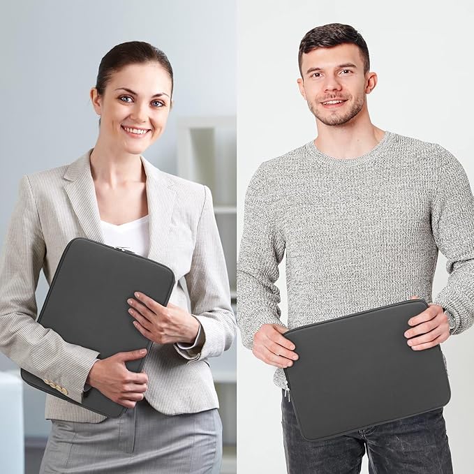 RAINYEAR 14 Inch Laptop Sleeve Case Protective Soft Padded Zipper Cover Carrying Computer Bag Compatible with 14" Notebook Chromebook Tablet Ultrabook (Gray)