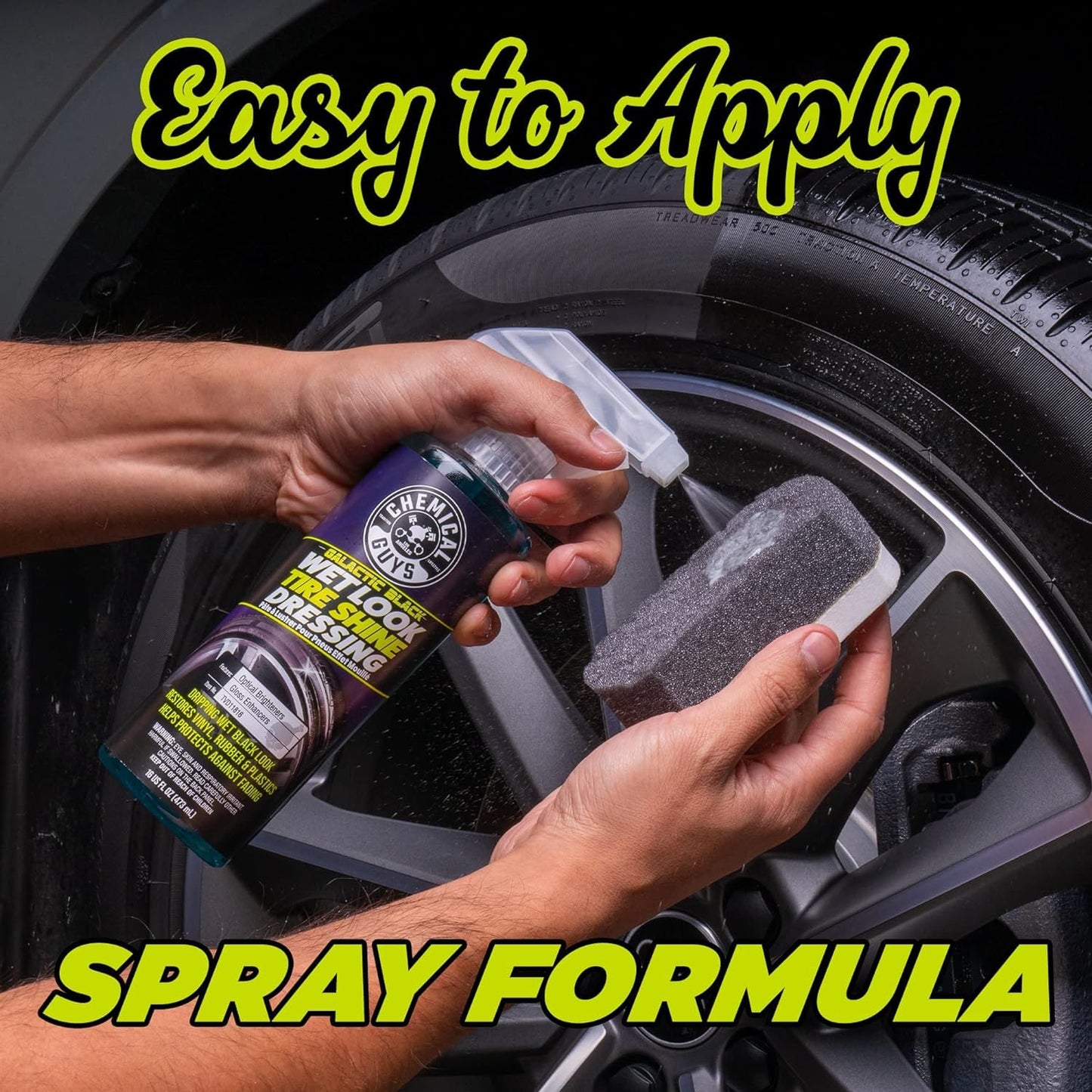 Chemical Guys Galactic Black Wet Look Tire Shine Dressing, for a Whole New Level of Shine and Depth of Black, Safe for Cars, Trucks, Motorcycles, RVs & More, 32 fl oz