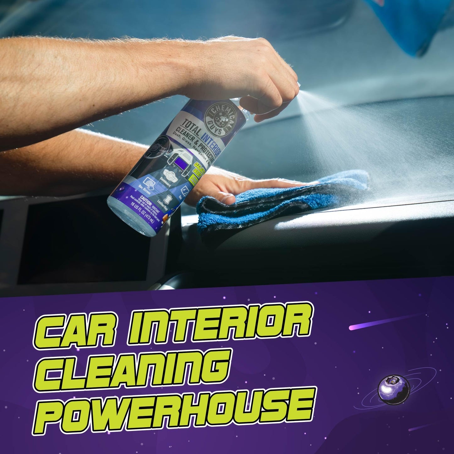 Chemical Guys Total Interior Cleaner & Protectant - 32 oz Galactic Scent All-in-One Car Interior Cleaner for Dash, Seats, Carpet, Glass, Vinyl, Leather, and Plastic - Cleans & Protects Every Surface