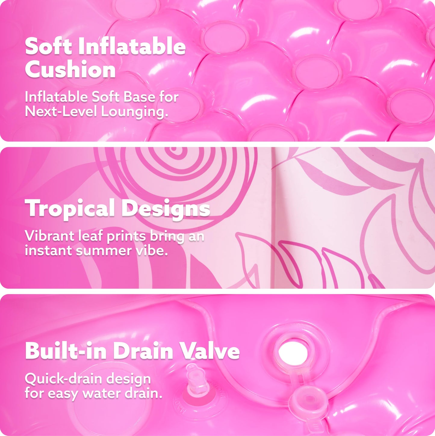 SLOOSH Inflatable Swimming Pool,5.5ft x 20 Inch Full-Sized Blow Up Durable Thickened Luxury Above Ground Family Pool with Comfortable Backrest for Summer Water Party Backyard Garden Lawn,Pink
