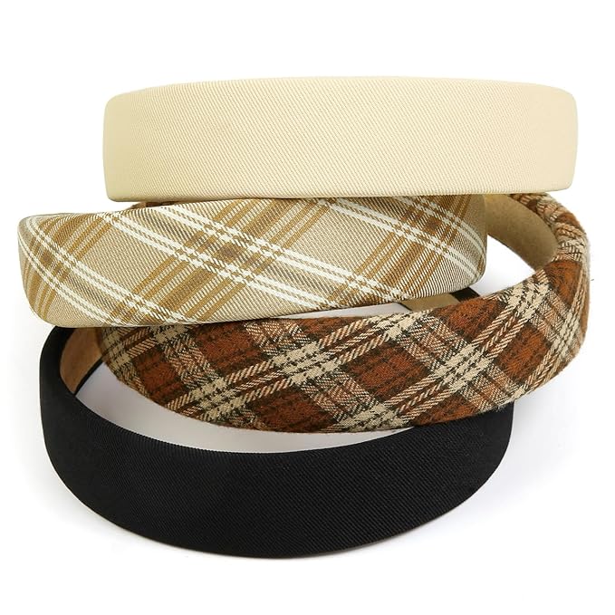 Huachi Headbands for Women Trendy Non Slip Headbands 1 inch Wide Cute Headband for Girls, Fall Head Bands Elastic Hair Bands Fashion Hair Accessories 4PCS
