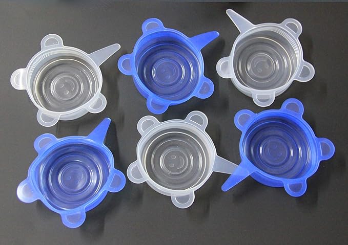 COMTIM Pet Food Can Lids, Silicone Stretch Can Lids Covers for Dog Cat Food, Reusable Expandable Universal Size Fit Most Cans and Jars, 6 Pack