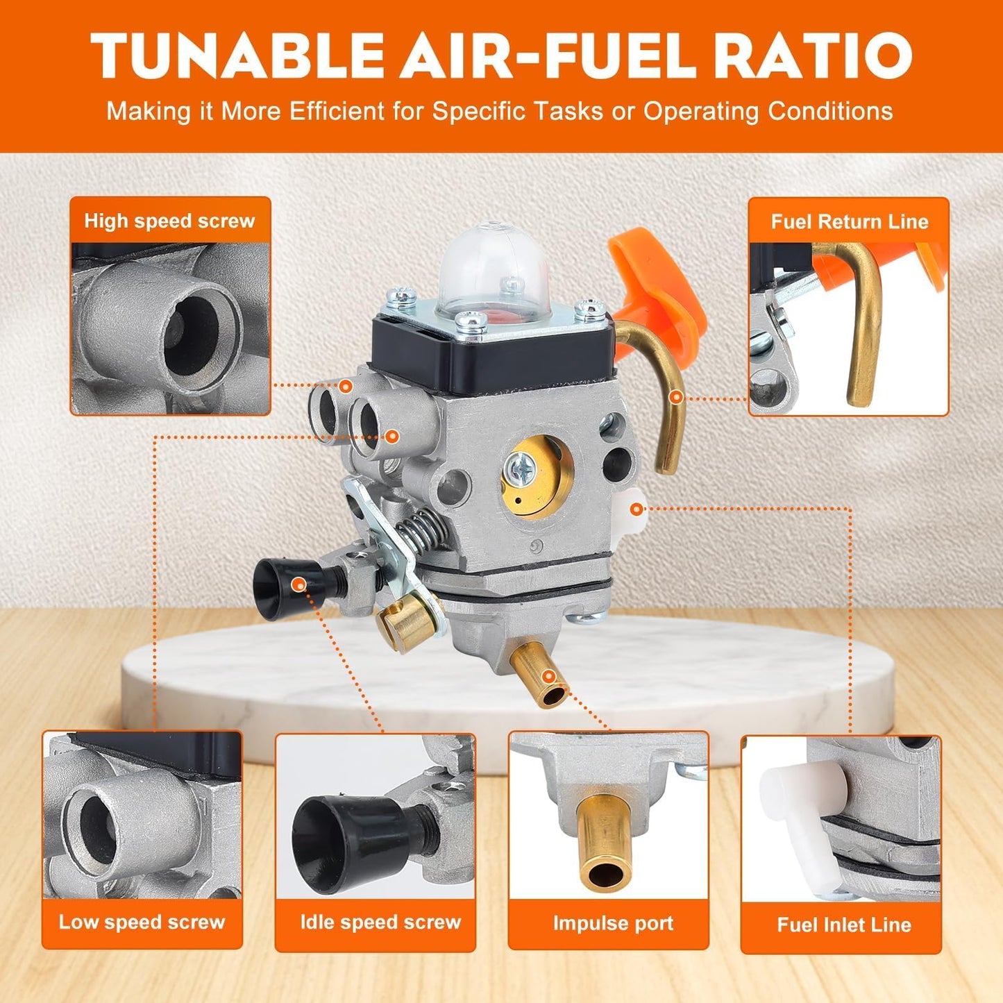 Hipa FS90R Carburetor for STIHL FS90 HT101 FS110R FS90 KM110R FS100RX KM90R FS110 FS 90R HT 101 FS 110 FS 110R FC90 HT131 HL100K HL100 FS100 HT100 FS87 HL90 Trimmer C1Q-S174