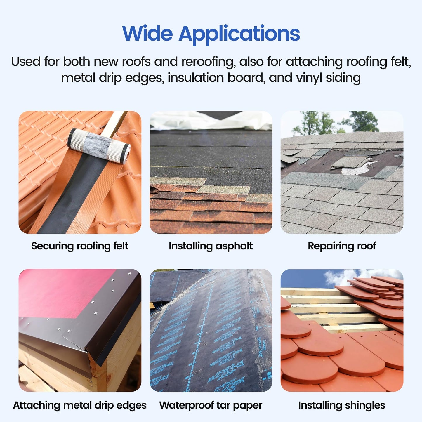 meite Coil Roofing Nails 1-3/4 Inch 15 Degree Electro Galvanized Coil Nails for Pneumatic or Cordless Roofing Nailer Gun, Big Head Wire-Collated Roofing Nails for Lathing Sheathing 2,880PCS