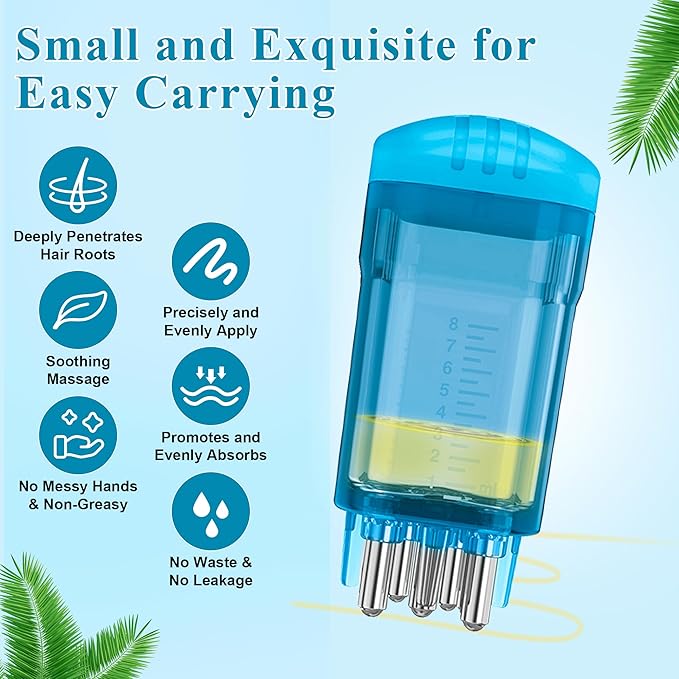 2 PCS Minoxidil Applicators with Cleaning Brush and Dropper, Anglecai Scalp Applicator Comb for Hair Oil Applicator Brush, Minoxidil Brushes for Scalp Applicator Comb for Hair Growth (Blue)