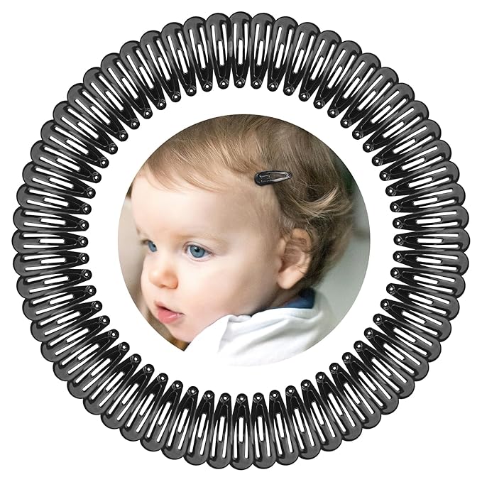 1Inch Black Snap Hair Clips, 60Pcs Small Clips for Little Girls, Baby Infant 3cm Candy Color Hair Clips Barrettes for Toddlers Hair Accessories
