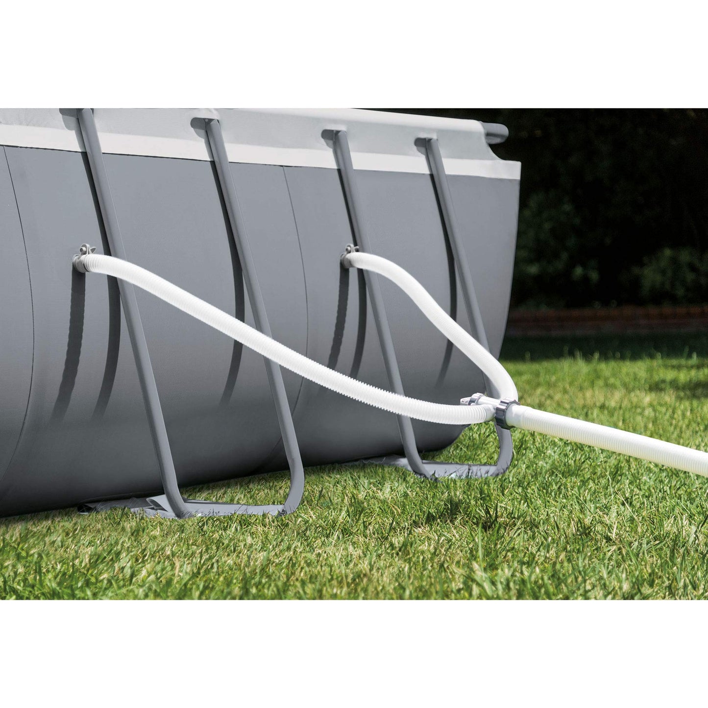 INTEX Ultra XTR 24 ft x 12 ft 52 in Above Ground Pool Set, Rectangular Swimming Pool with Steel Frame, 2100 GPH Sand Filter Pump, Ladder, Cover, & Ground Cloth