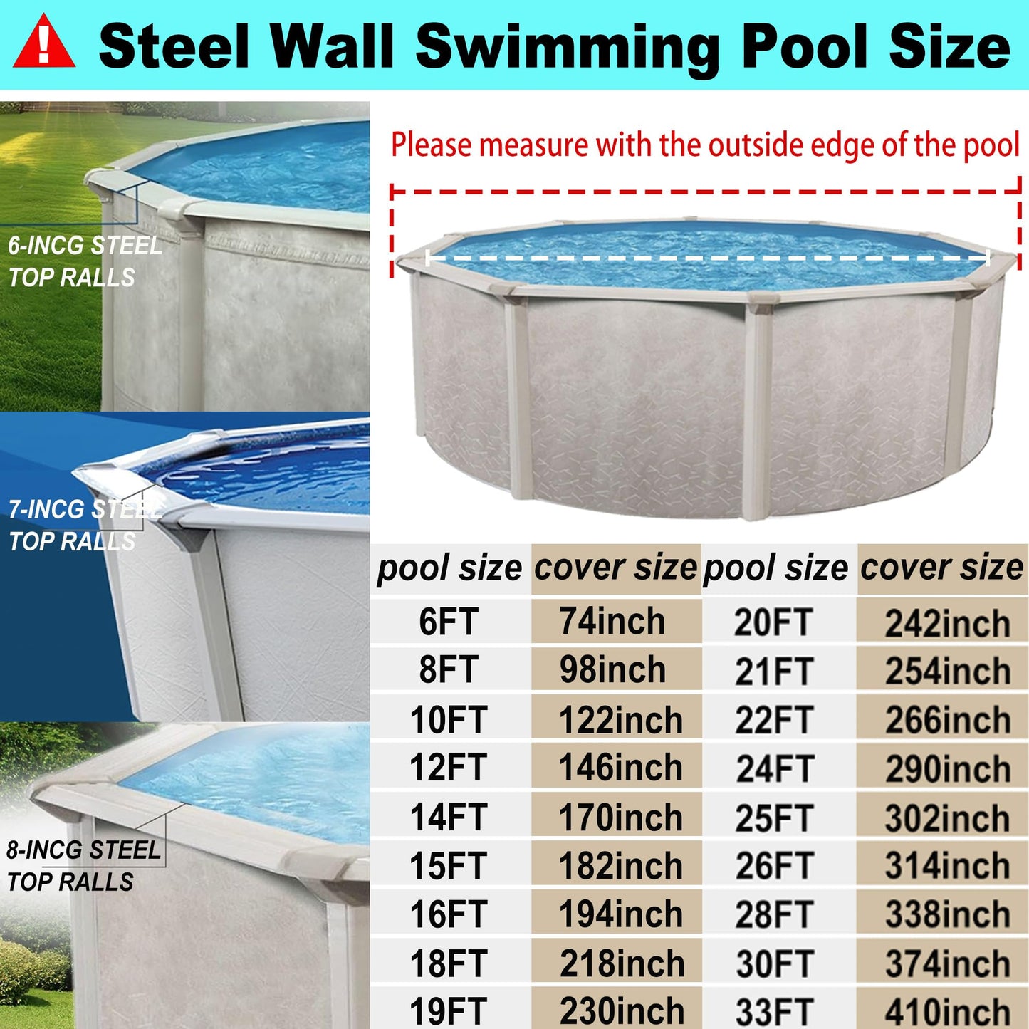 SIHAIAN 16Ft Round Pool Cover, Prevents Water Accumulation Above Ground Pool Cover, Quick Installation and Removal One-Piece Pool Cover, Lockable, Windproof, UV-Resistant, Tear-Resistant Solar Cover