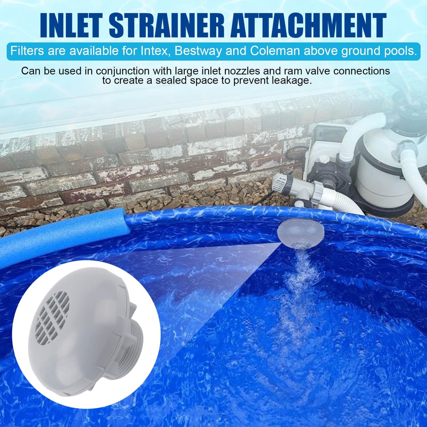 XT Pool Inlet Strainer P6H1317 Inlet Valve Attachment for Intex and for Coleman Pools