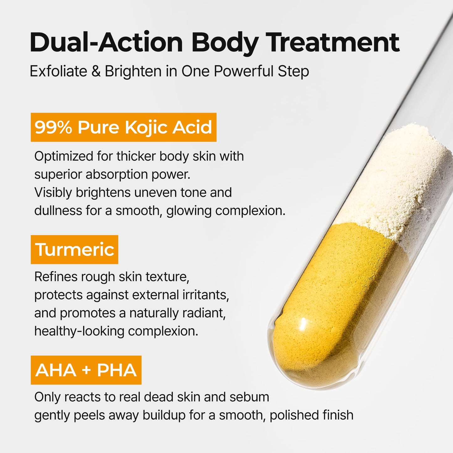 Dr.Melaxin Body Keratin Care Kojic Acid Turmeric Spray with AHA & PHA, Gentle Body Brightening & Exfoliating Peeling Solution for Dead Skin Cells & Texture, Korean Skincare, 6.76 fl.oz
