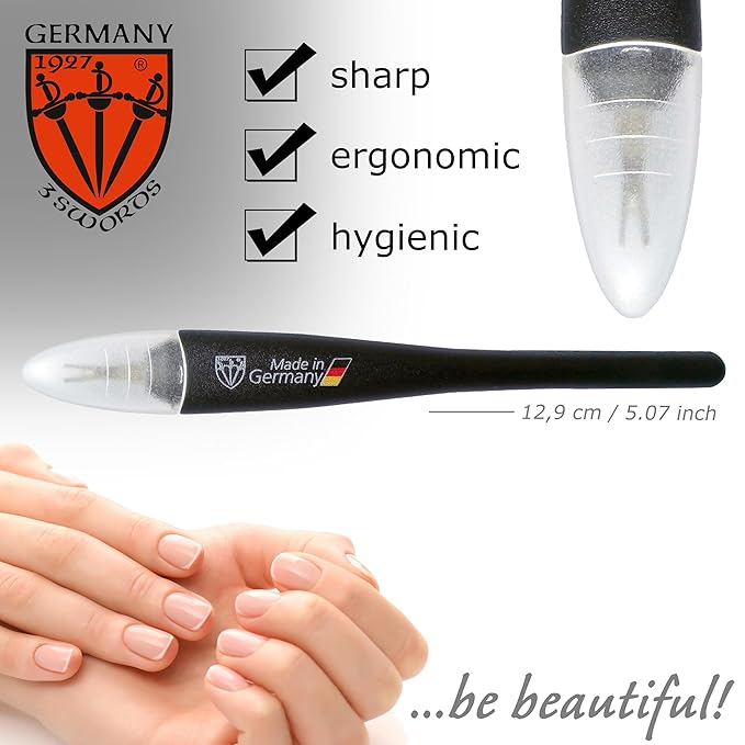 3 Swords Germany - Brand Quality Cuticle Knife Trimmer Remover Cutter (1pc.) Manicure Pedicure Grooming for Professional Finger & Toe Nail Care by 3 Swords, Made in Solingen Germany