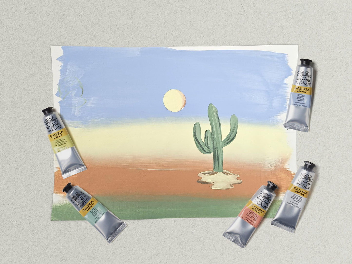 Winsor & Newton Galeria Acrylic Paint Set, 5 x 60ml (2-oz) Tubes, Pastel