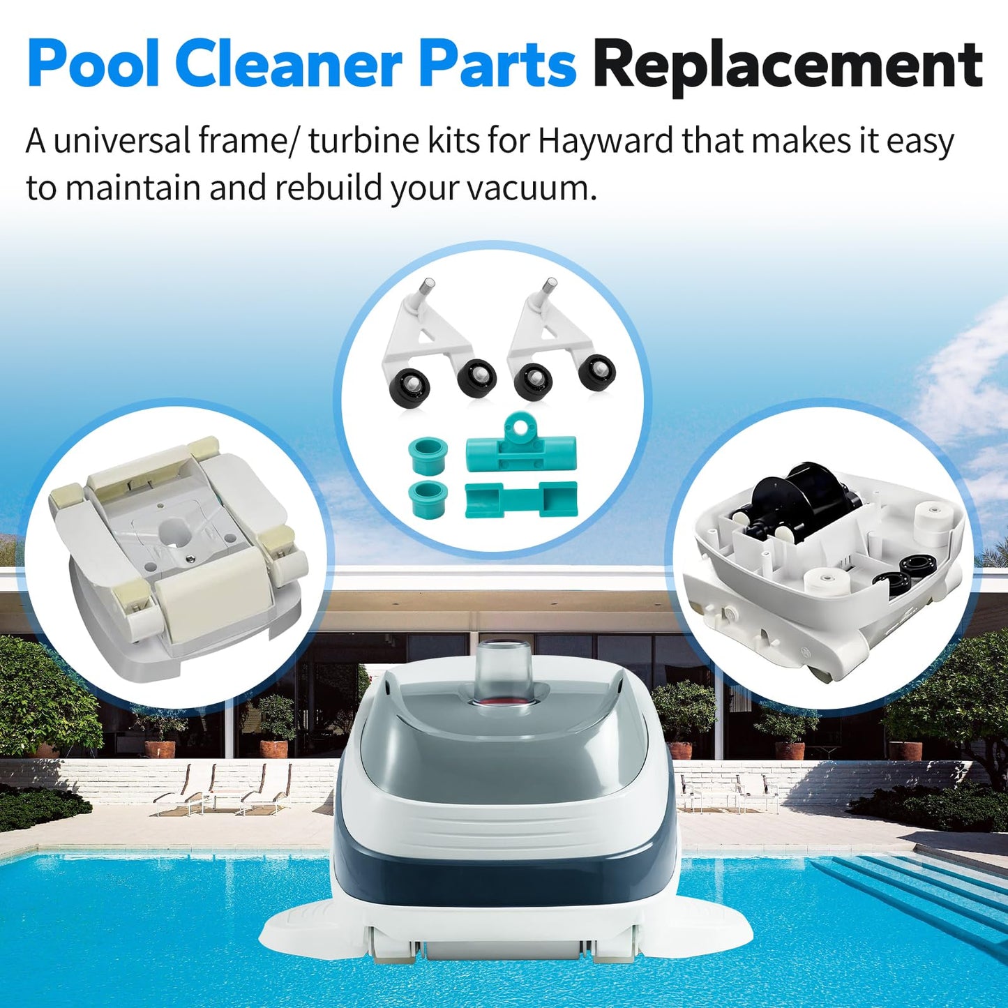 Dfnidy Pool Cleaner Pod Kit AXV417WHP for Hayward Pool Vacuum Part Replaces, and AXV621DAT Pool Vac A-Frame/Turbine Tune-Up Rebuild Kit, Compatible with Hayward Navigator Pool Vac Ultra Pool Cleaner