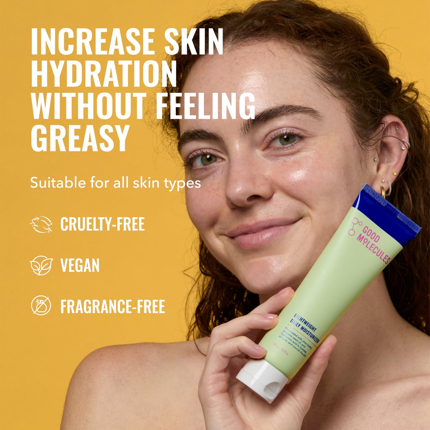 Good Molecules Lightweight Daily Moisturizer Face Cream Pack 2 – 100 ml / 3.38 fl oz Each - Non-Greasy Facial Moisturizer Face Lotion with Shea Butter & Hyaluronic Acid