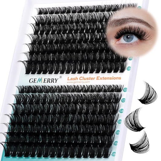 Eyelash Clusters Fluffy Lash Clusters Thick 280pcs Cluster Eyelash Extensions DIY At Home Individual Lashes Cluster Lashes by GEMERRY（80P+100P-10-18mm)