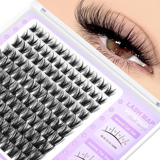 SOFENIDA Lash Clusters Wispy Lash Clusters Cluster Eyelash Extensions 10-18mm Natural Volume Lash Extension Eyelash Cluster Eyelash Extensions Comfortable DIY Individual Lashes Clusters with Thin Band