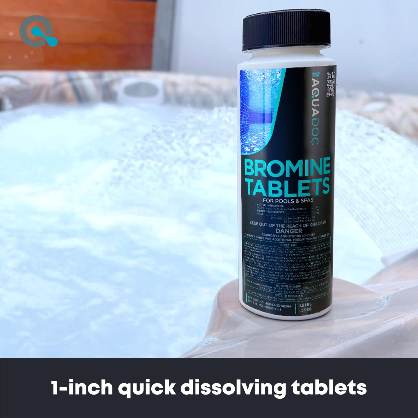 AquaDoc Bromine Tablets for Hot Tub & Spa - 1.5lbs Sanitizing Bromine Recommended for Hot Tubs