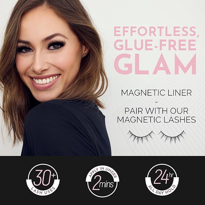 Luxillia Magnetic Eyeliner for Magnetic Eyelashes, Upgraded Strongest Hold, Most Natural Look, Waterproof, Smudge Proof Liquid Liner (Pack of 2) (BLACK & BROWN)