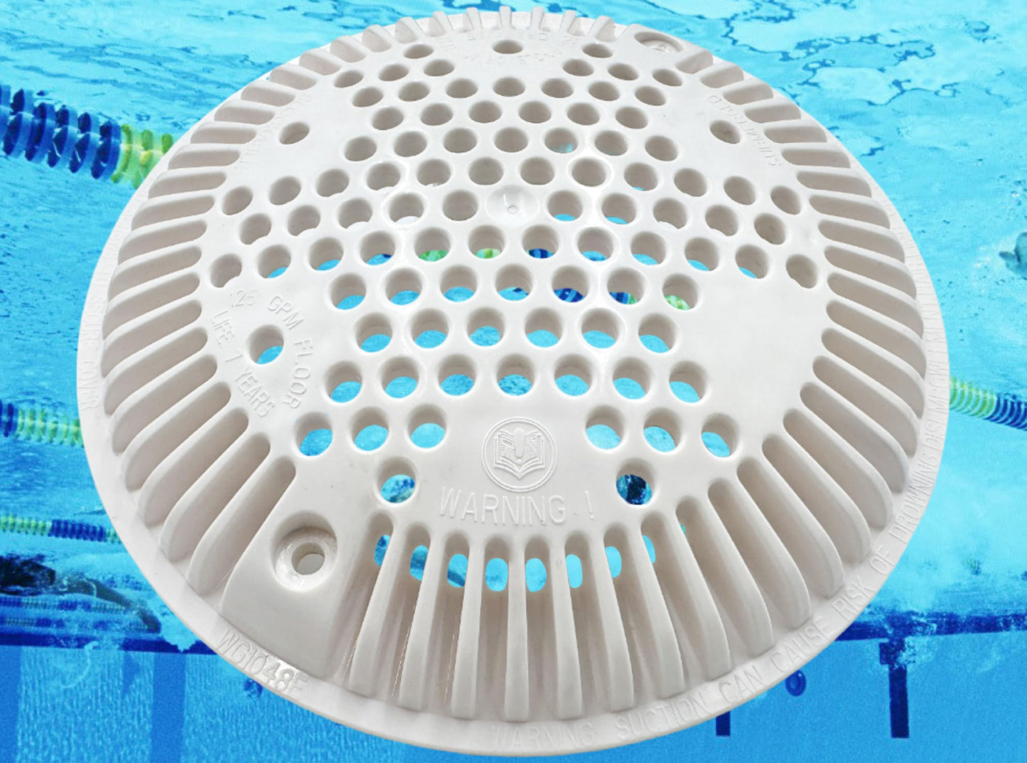 WG1048E White Pool Main Drain Cover Replacement Compatible with WG1048E for Suction and Dual Outlet Cover Replacement for Pools