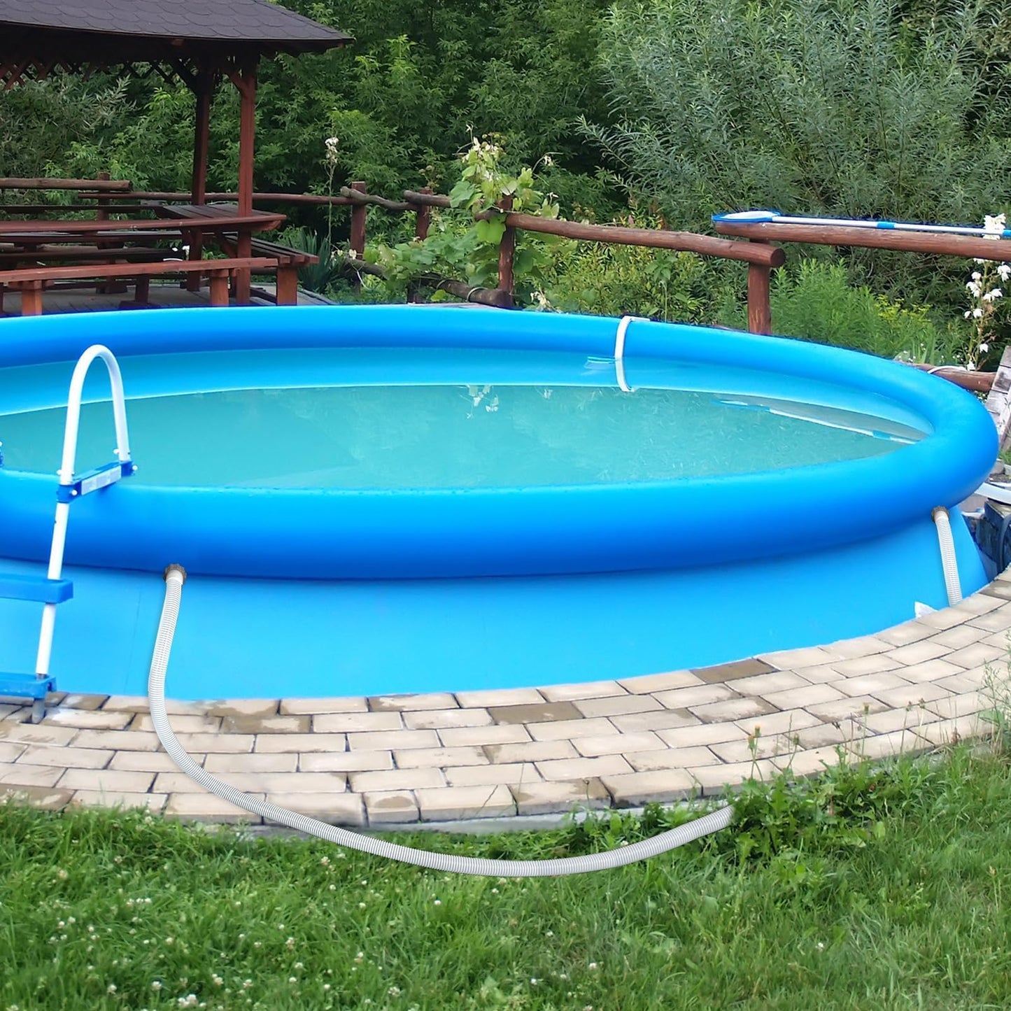 Conderyang 15ft 1 1/2" Pool Hose for Above Ground Pools Long Pool Pump Replacement Filter Hoses 1.5" EVA Swimming Pool Filter Hose for Filter Pumps, Saltwater Systems and Sand Filters (White)