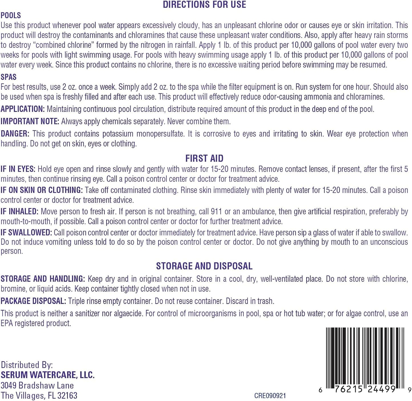 HTS Turbo 1.5 lbs Non-Chlorine Spa Shock - Oxidizer for Hot Tub & Spa - Fast-Dissolving, Crystal Clear Water, USA Made