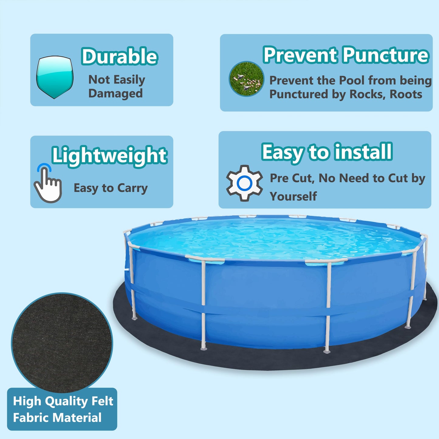Ogrmar 18FT Round Pool Liner Pad, Durable for Above Ground Swimming Pools, Prevent Punctures and Extend The Life of Swimming Pool or Hot Tub Liner (18FT)